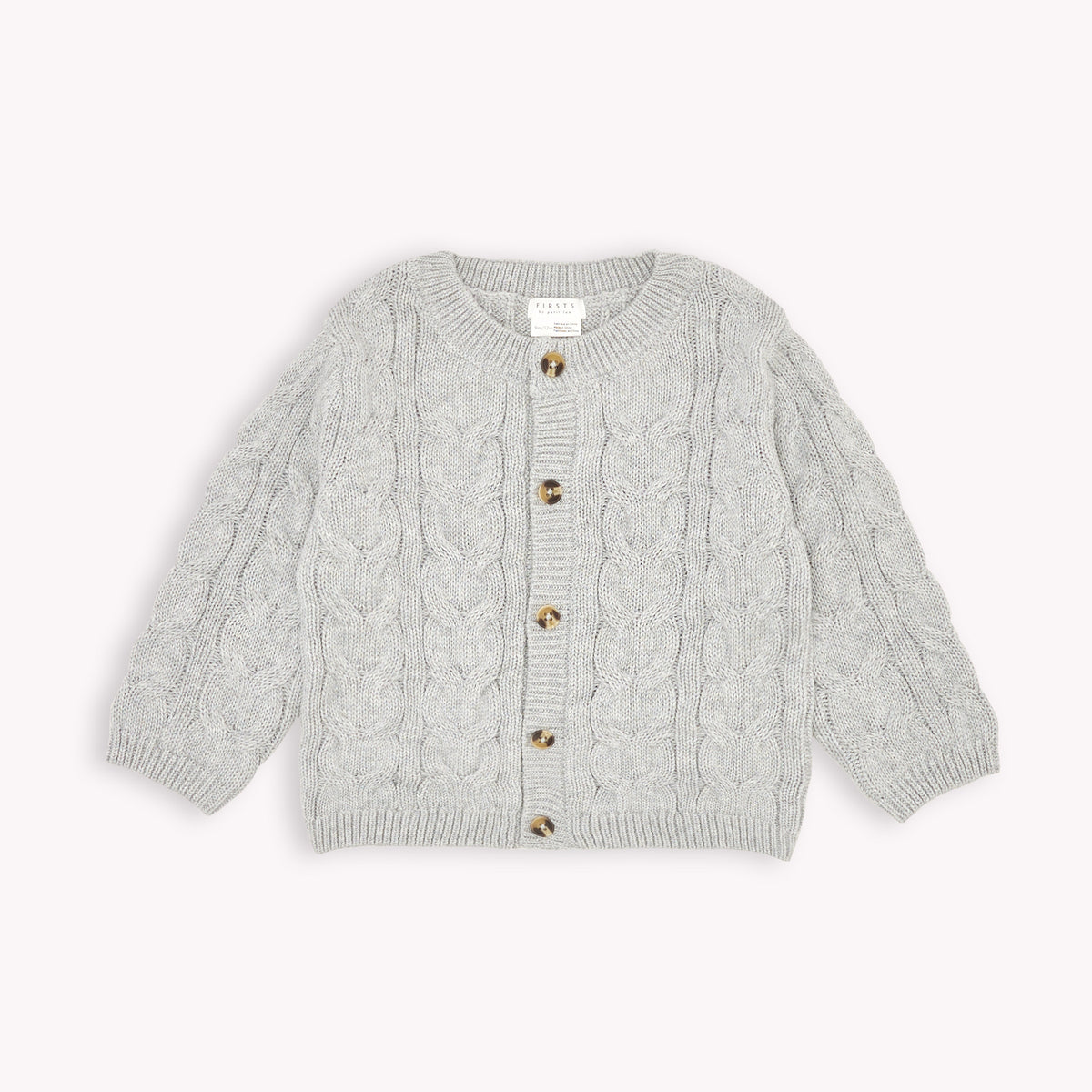 Heather Grey Cable Knit Cardigan