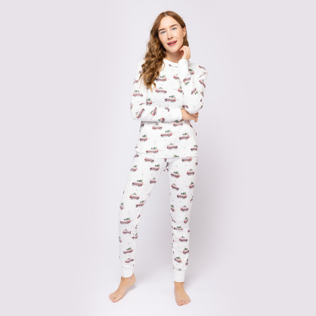 Petit Lem Holiday Women's 2 Pc Set Pyjama L/s Top and Pant Knit, 501, L at   Women's Clothing store