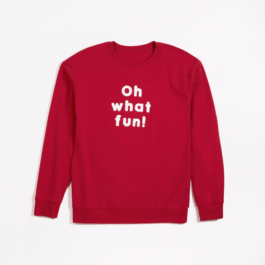 Oh What Fun! on Rudy Red Fleece Men's Sweatshirt img-1