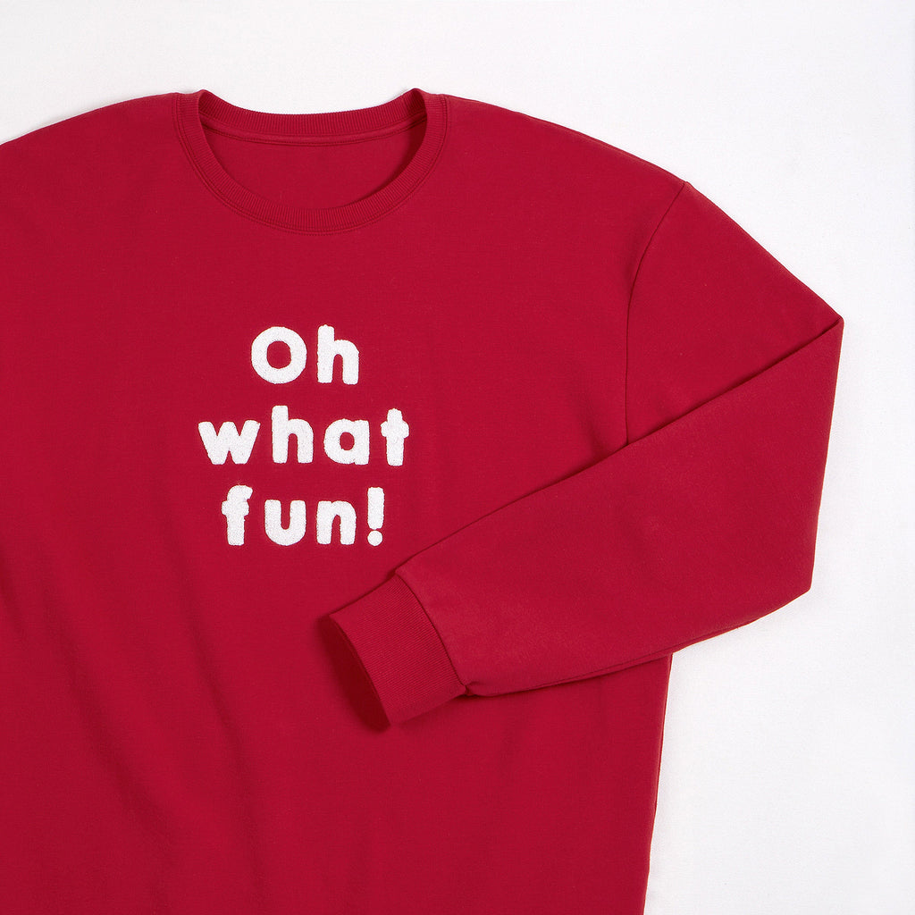 Oh What Fun! on Rudy Red Fleece Men's Sweatshirt img-2