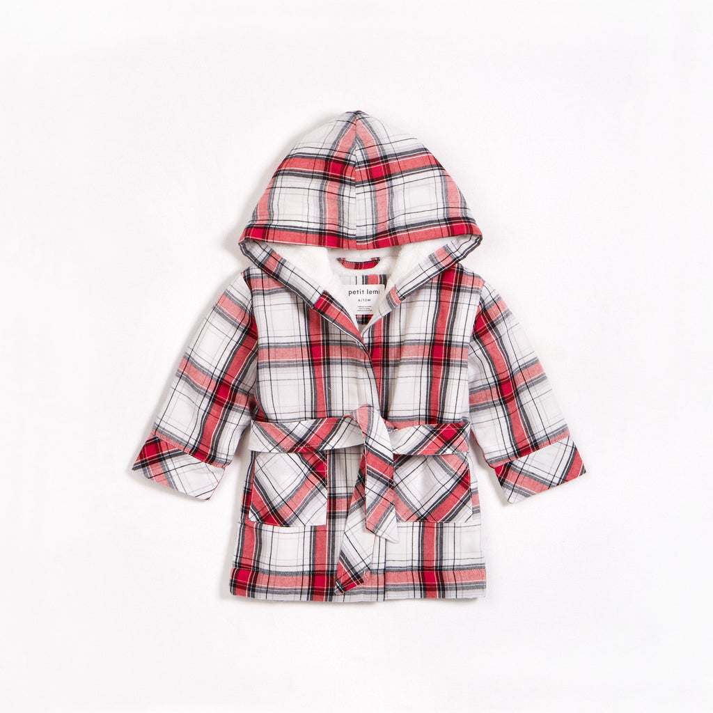 Classic Plaid Sherpa Lined Flannel Robe img-1