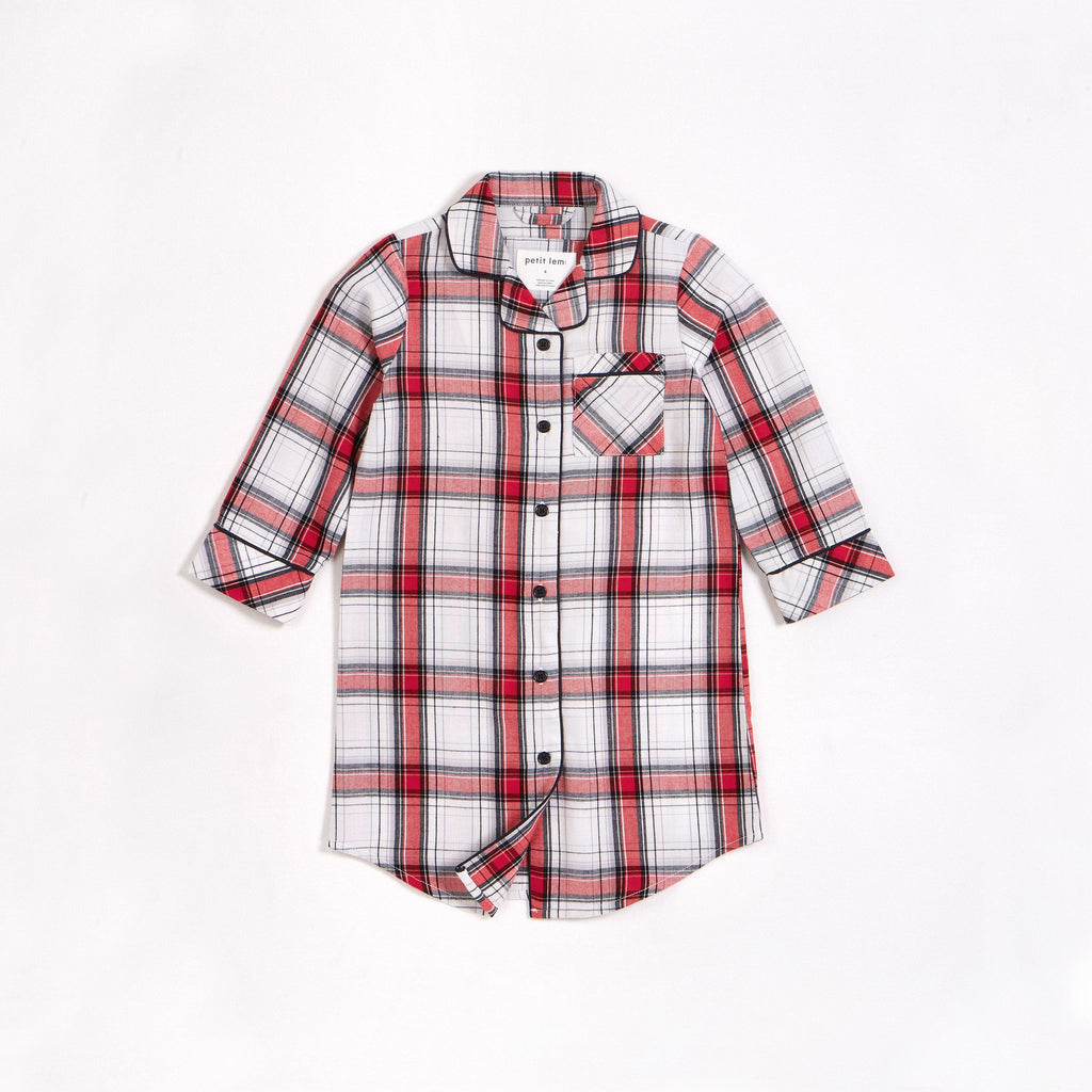Classic Plaid Girl's Flannel Nightgown img-1
