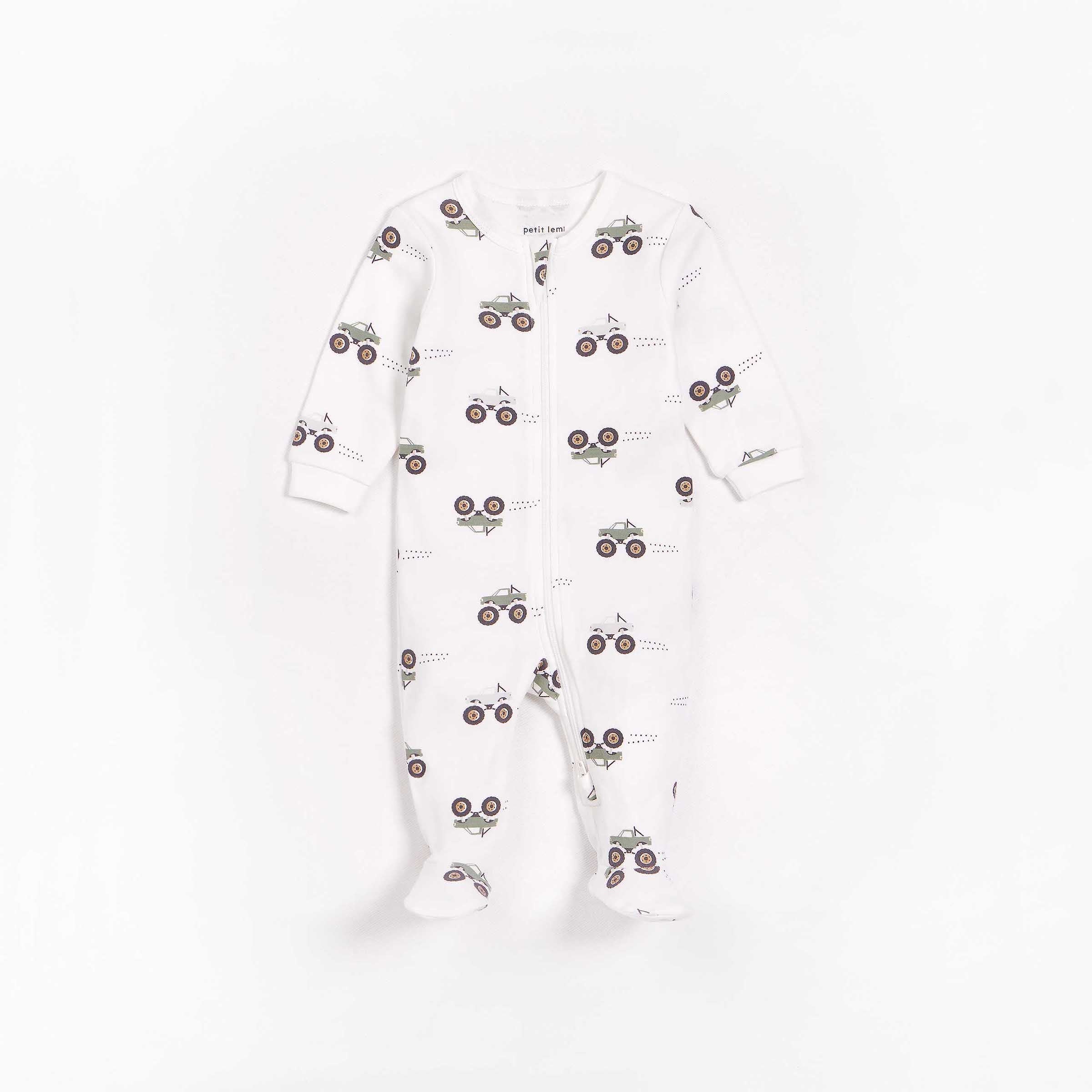 Monster-Truck-Print-on-Off-White-Sleeper Petit Lem FR –