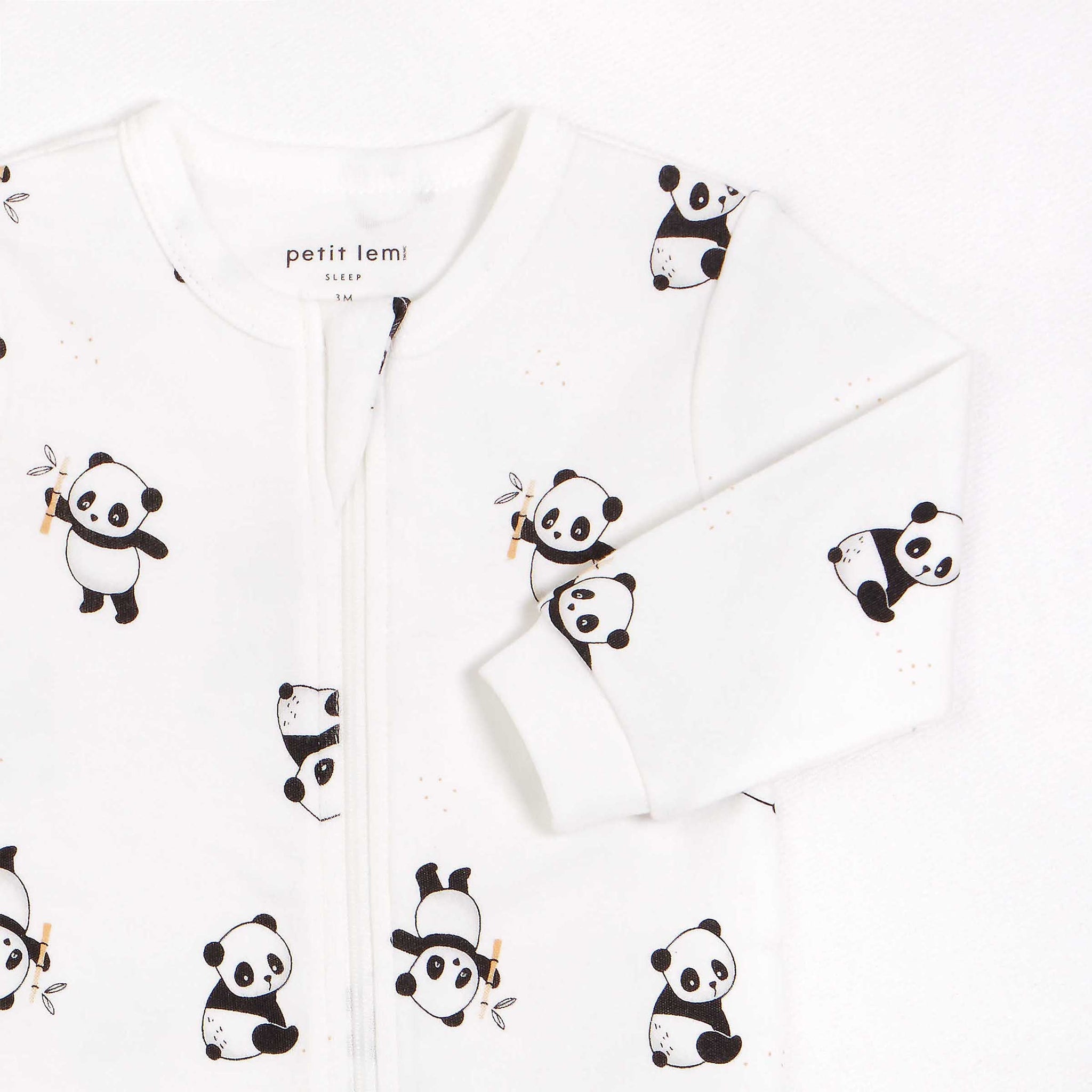 petit lem Baby Sleeper City Onesie Pandas 3 Months