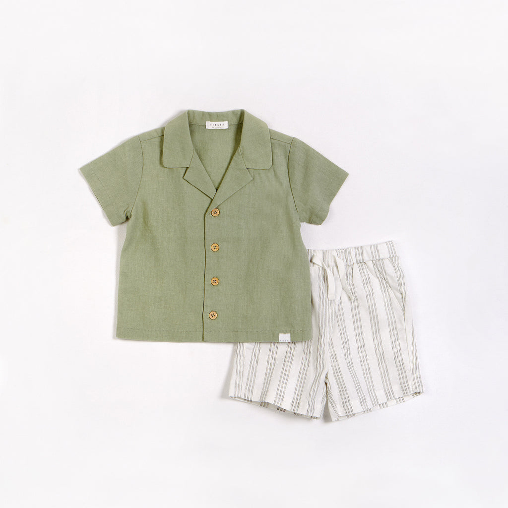 Firsts by Petit Lem 2 Piece PJ Set Long Sleeve Top and Pant Off White with Carrots main image 0