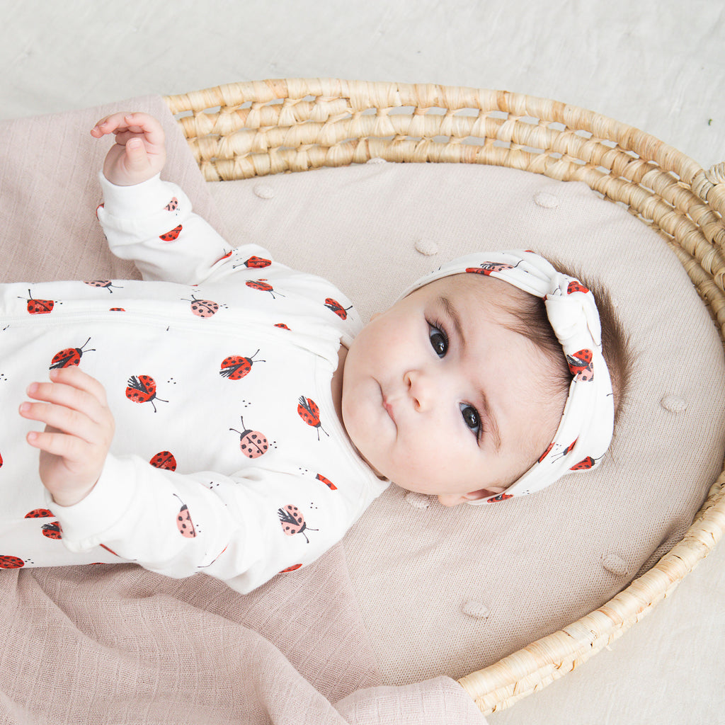 Petit Lem Barely Blue Striped Modal Rib Infant Sleep Set